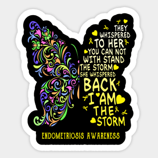 endometriosis butterfly i am the storm Sticker